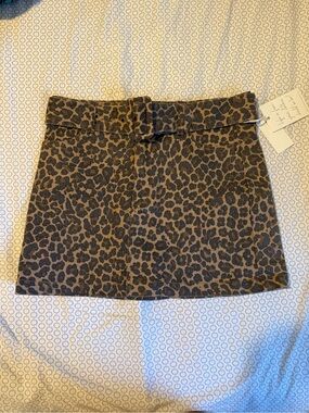 Show Me Your MuMu Leopard Print Mini Skirt in Brown and Black